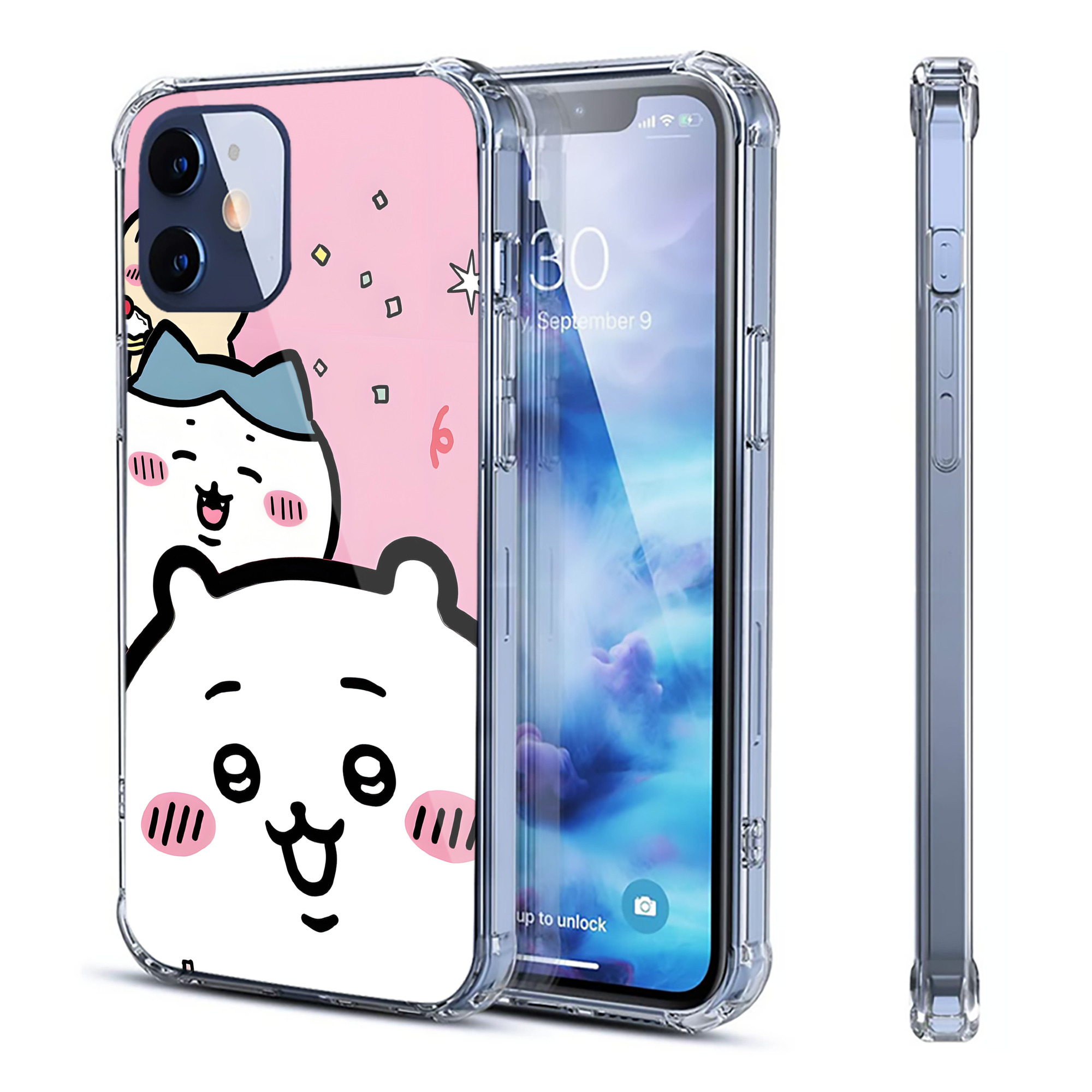 （画像用） ちいかわ Chii-kawa 【iPhone 12シリーズ対応】透明スマホケース（クリアソフトケース）